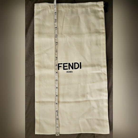 Fendi Roma White Drawstring Dust Bag Cover Pouch Replacement Authenticity Cards - Picture 11 of 11